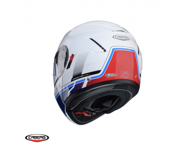 Casca modulabila (flip-up) Caberg model Levo X Elite O5 alb/albastru/rosu lucios Pinlock ready - lentila Pinlock inclusa (fibra de sticla) Casca modulabila (flip-up) Caberg model Levo X Elite O5 alb/albastru/rosu lucios Pinlock ready - lentila Pinlock inclusa (fibra de sticla)