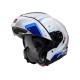 Casca modulabila (flip-up) Caberg model Levo X Elite O5 alb/albastru/rosu lucios Pinlock ready - lentila Pinlock inclusa (fibra de sticla)