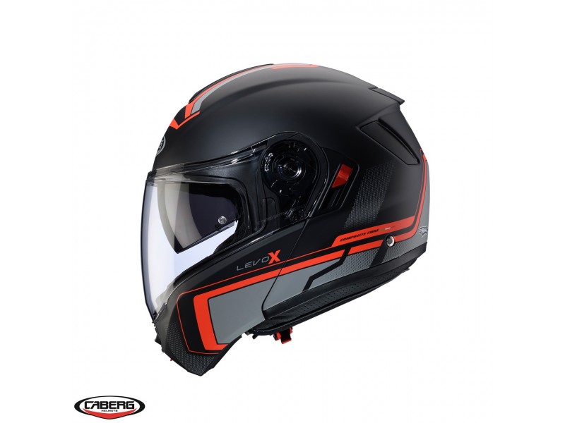 Casca modulabila (flip-up) Caberg model Levo X Elite L7 negru/gri/rosu fluor mat Pinlock ready - lentila Pinlock inclusa (fibra de sticla) Casca modulabila (flip-up) Caberg model Levo X Elite L7 negru/gri/rosu fluor mat Pinlock ready - lentila Pinlock inclusa (fibra de sticla)