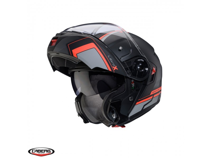 Casca modulabila (flip-up) Caberg model Levo X Elite L7 negru/gri/rosu fluor mat Pinlock ready - lentila Pinlock inclusa (fibra de sticla) Casca modulabila (flip-up) Caberg model Levo X Elite L7 negru/gri/rosu fluor mat Pinlock ready - lentila Pinlock inclusa (fibra de sticla)