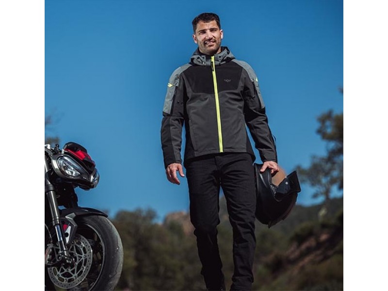 Geaca (jacheta) motociclete barbati Touring/Adventure/Urban Ixon All season model Burning MS culoare: gri/negru/galben (geaca laminata; waterproof si pe exterior) Geaca (jacheta) motociclete barbati Touring/Adventure/Urban Ixon All season model Burning MS culoare: gri/negru/galben (geaca laminata; waterproof si pe exterior)