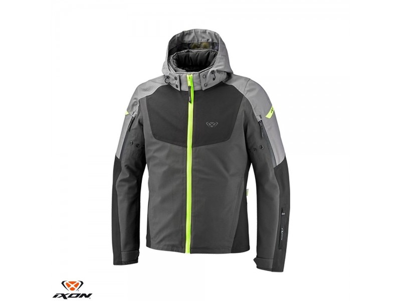 Geaca (jacheta) motociclete barbati Touring/Adventure/Urban Ixon All season model Burning MS culoare: gri/negru/galben (geaca laminata; waterproof si pe exterior) Geaca (jacheta) motociclete barbati Touring/Adventure/Urban Ixon All season model Burning MS culoare: gri/negru/galben (geaca laminata; waterproof si pe exterior)