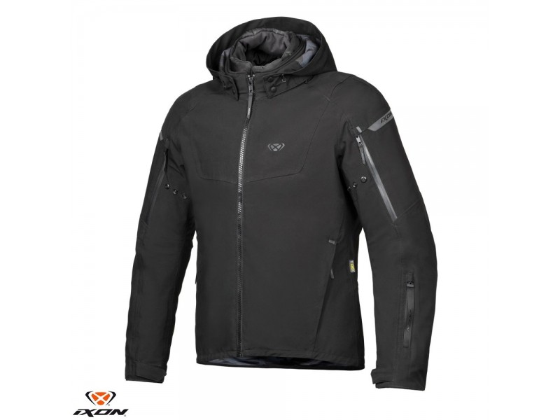 Geaca (jacheta) motociclete barbati Touring/Adventure/Urban Ixon All season model Burning MS culoare: negru (geaca laminata; waterproof si pe exterior) Geaca (jacheta) motociclete barbati Touring/Adventure/Urban Ixon All season model Burning MS culoare: negru (geaca laminata; waterproof si pe exterior)