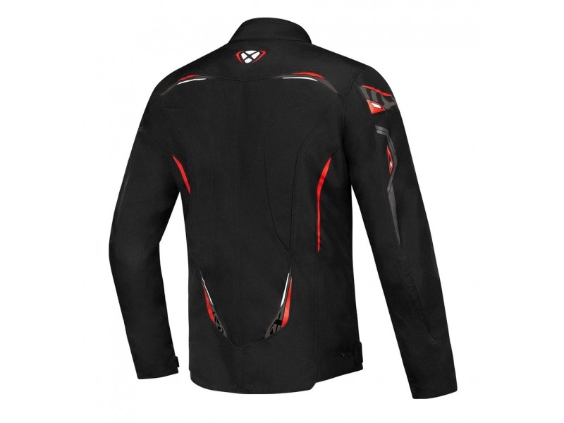 Geaca (jacheta) motociclete barbati Racing/Roadster Ixon All season model Caliber MS culoare: negru/alb/rosu