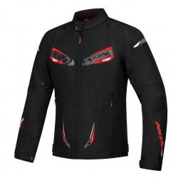 Geaca (jacheta) motociclete barbati Racing/Roadster Ixon All season model Caliber MS culoare: negru/alb/rosu Geaca (jacheta) motociclete barbati Racing/Roadster Ixon All season model Caliber MS culoare: negru/alb/rosu