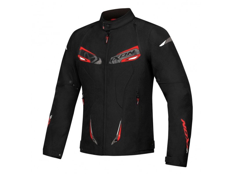 Geaca (jacheta) motociclete barbati Racing/Roadster Ixon All season model Caliber MS culoare: negru/alb/rosu