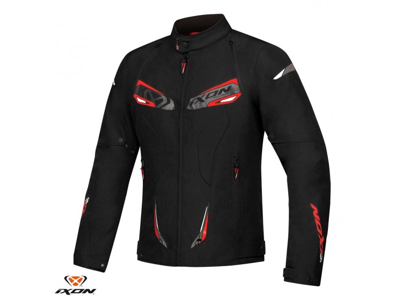 Geaca (jacheta) motociclete barbati Racing/Roadster Ixon All season model Caliber MS culoare: negru/alb/rosu Geaca (jacheta) motociclete barbati Racing/Roadster Ixon All season model Caliber MS culoare: negru/alb/rosu