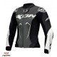 Geaca (jacheta) motociclete femei piele Racing Ixon vara model Vortex 3 LS culoare: negru/antracit/alb Geaca (jacheta) motociclete femei piele Racing Ixon vara model Vortex 3 LS culoare: negru/antracit/alb