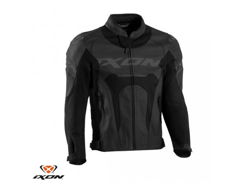 Geaca (jacheta) motociclete barbati piele Racing Ixon vara model Jackal JKT MS culoare: negru Geaca (jacheta) motociclete barbati piele Racing Ixon vara model Jackal JKT MS culoare: negru