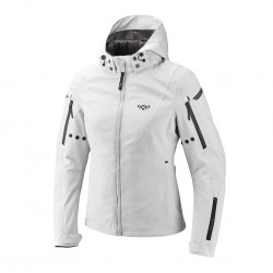Geaca (jacheta) motociclete femei Touring/Adventure/Urban Ixon All season model Burning LS culoare: gri deschis (light grey) (geaca laminata; waterproof si pe exterior)
