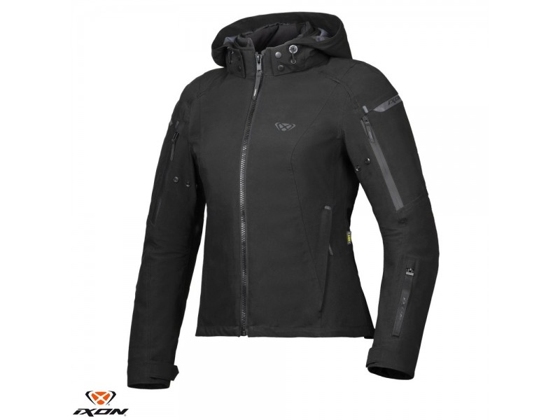 Geaca (jacheta) motociclete femei Touring/Adventure/Urban Ixon All season model Burning LS culoare: negru (geaca laminata; waterproof si pe exterior) Geaca (jacheta) motociclete femei Touring/Adventure/Urban Ixon All season model Burning LS culoare: negru (geaca laminata; waterproof si pe exterior)