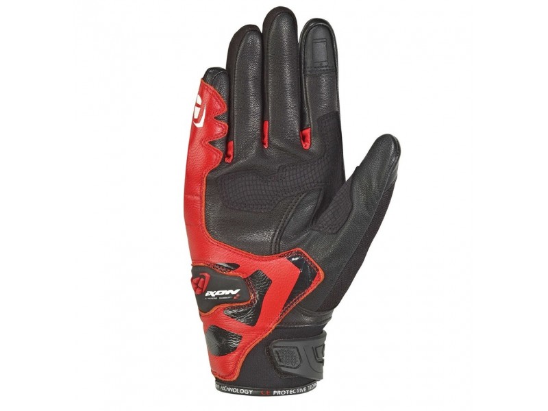 Manusi barbati Roadster vara piele/textil Ixon model RS Rise Air MS culoare: negru/rosu - degete tactile