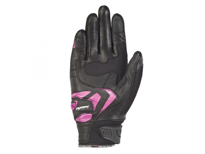 Manusi femei Roadster vara piele/textil Ixon model RS Rise Air LS culoare: negru/fucshsia (roz) - degete tactile