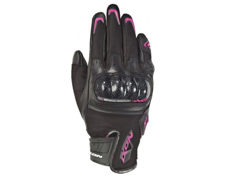 Manusi femei Roadster vara piele/textil Ixon model RS Rise Air LS culoare: negru/fucshsia (roz) - degete tactile