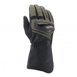 Manusi barbati Touring/Adventure Mid-season textil/piele Ixon model Drizzle MS culoare: khaki/negru – degete tactile (manusi lungi)