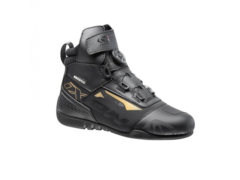 Ghete moto Roadster femei All season Ixon model Ranker WP LS culoare: negru/gold (auriu) (100% waterproof)