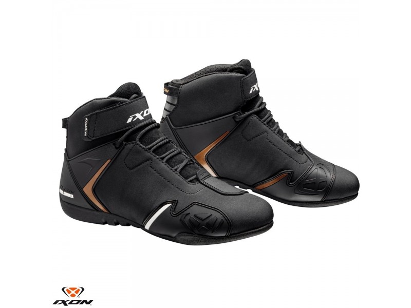 Ghete moto Roadster femei All Season Ixon model Gambler WP LS culoare: negru/gold (auriu) (100% waterproof)