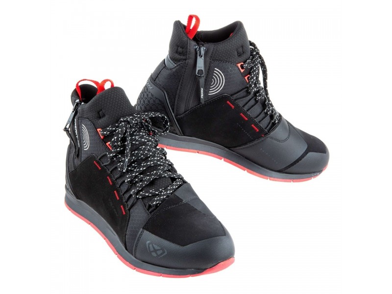 Ghete moto Urban barbati All Season Ixon model Freaky WP MS culoare: negru/rosu/alb (100% waterproof)