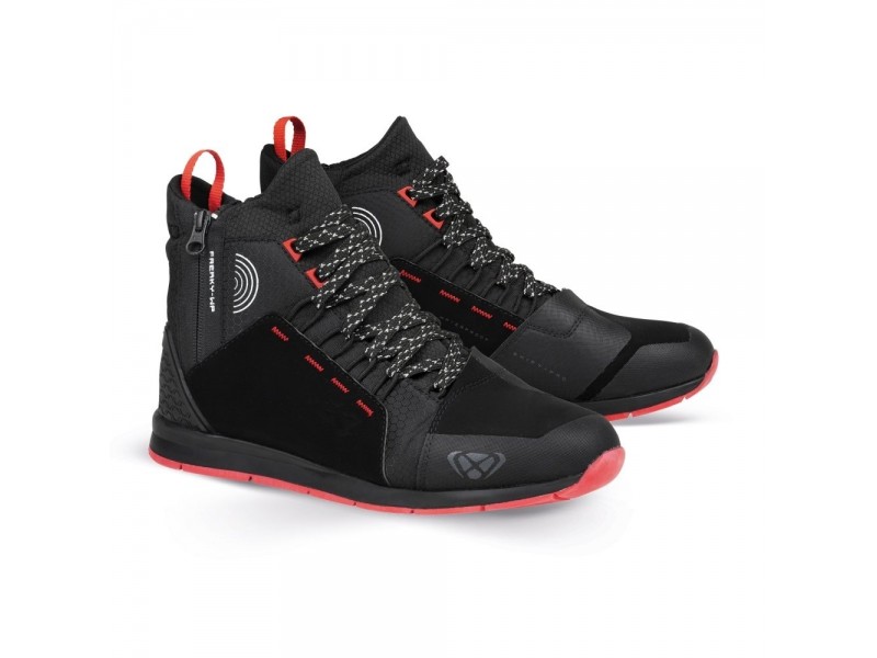 Ghete moto Urban barbati All Season Ixon model Freaky WP MS culoare: negru/rosu/alb (100% waterproof)