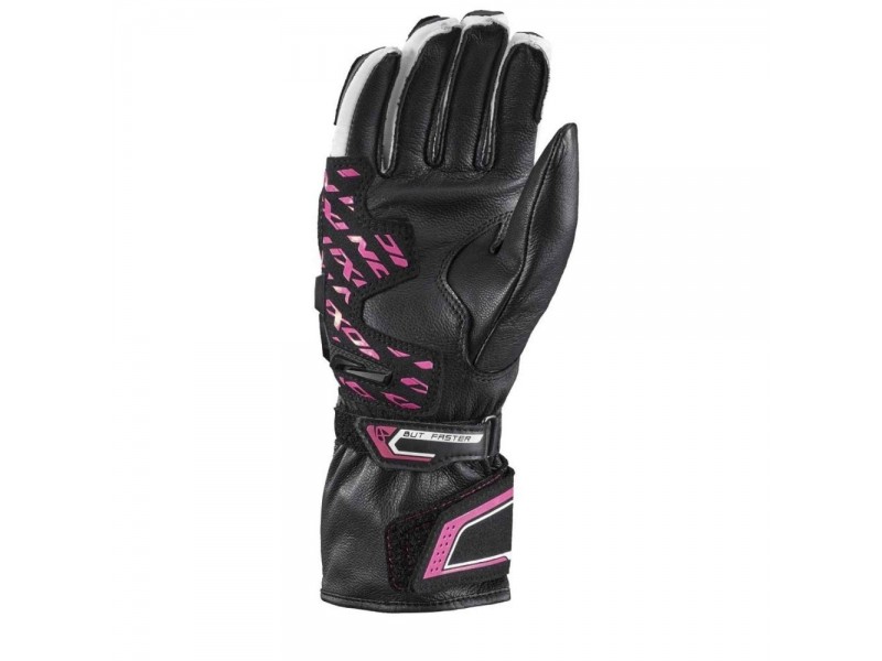 Manusi femei Racing vara piele Ixon model Thund LS culoare: negru/fucshia (roz) - degete tactile