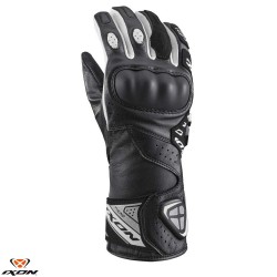 Manusi femei Racing vara piele Ixon model Thund LS culoare: negru/alb - degete tactile Manusi femei Racing vara piele Ixon model Thund LS culoare: negru/alb - degete tactile