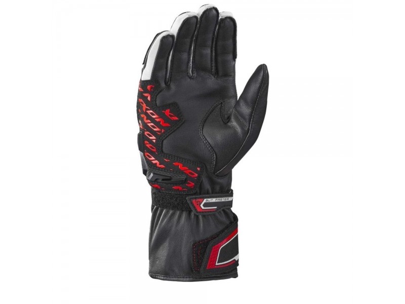 Manusi barbati Racing vara piele Ixon model Thund MS culoare: negru/rosu/alb - degete tactile