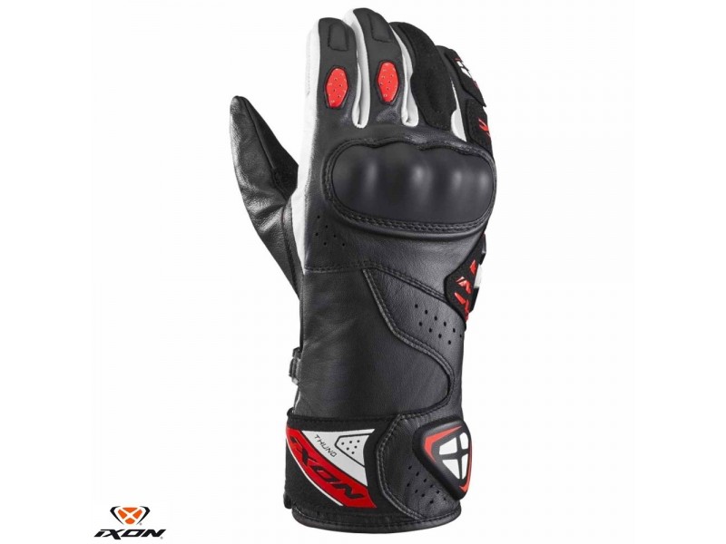 Manusi barbati Racing vara piele Ixon model Thund MS culoare: negru/rosu/alb - degete tactile Manusi barbati Racing vara piele Ixon model Thund MS culoare: negru/rosu/alb - degete tactile
