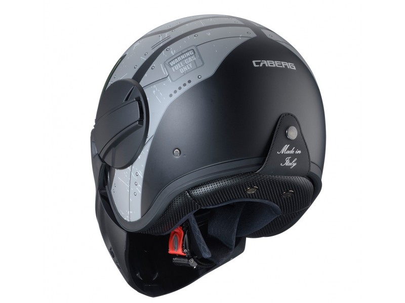 Casca Caberg model Ghost X Vyrus P7 negru/gri/verde fluor mat - fibra de sticla