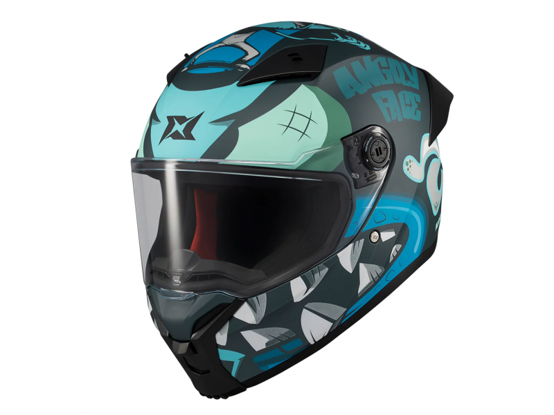 Casca integrala Axxis Fenix Angry Face C7 albastru mat - tip viziera: MT-V-31B