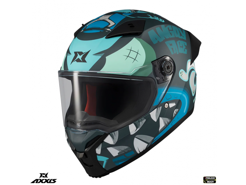 Casca integrala Axxis Fenix Angry Face C7 albastru mat - tip viziera: MT-V-31B