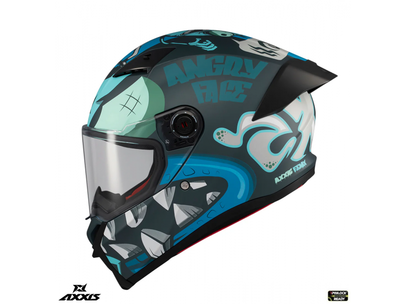 Casca integrala Axxis Fenix Angry Face C7 albastru mat - tip viziera: MT-V-31B