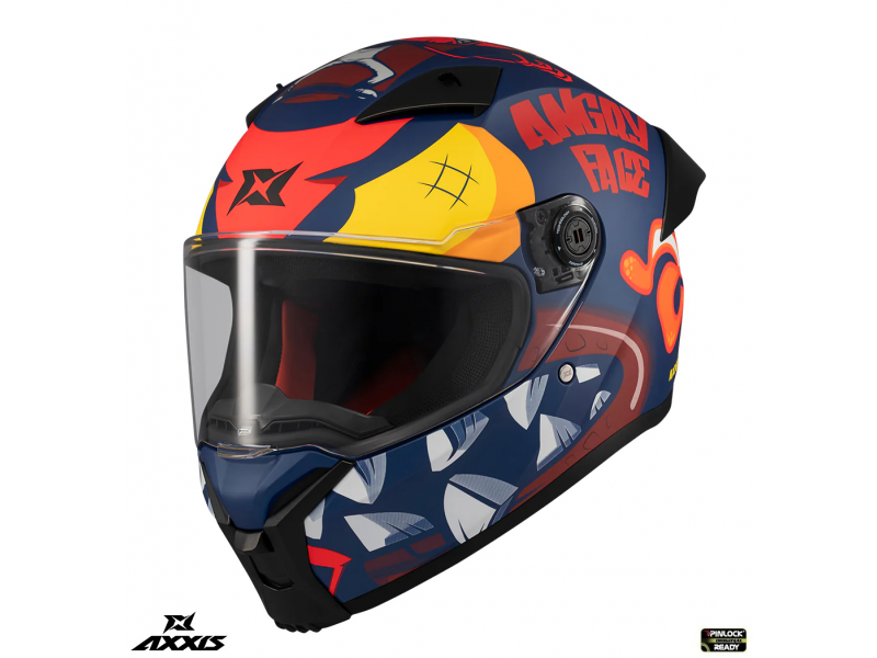 Casca integrala Axxis Fenix Angry Face C5 rosu mat - tip viziera: MT-V-31B