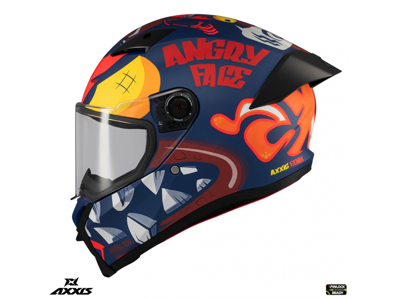 Casca integrala Axxis Fenix Angry Face C5 rosu mat - tip viziera: MT-V-31B