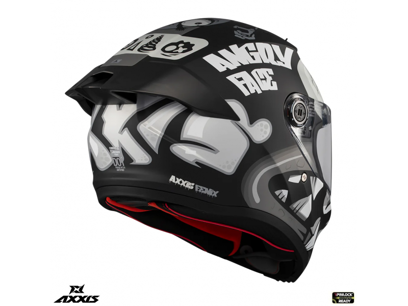 Casca integrala Axxis Fenix Angry Face B2 negru mat - tip viziera: MT-V-31B