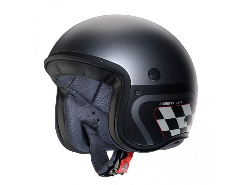 Casca open face (jet) Caberg model Freeride X Daytona O9 matt gun (titanium)/negru/alb mat (fibra de sticla)