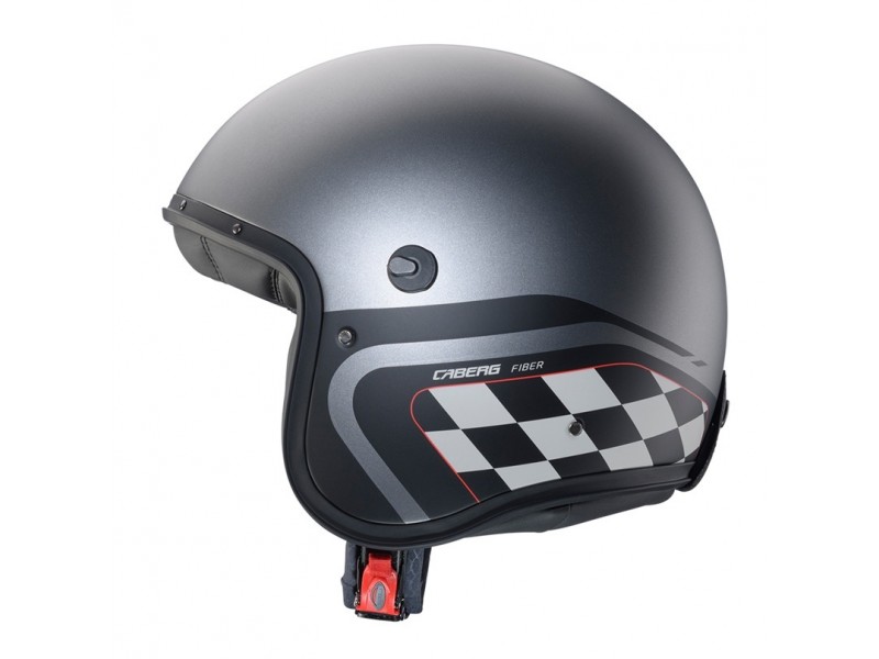 Casca open face (jet) Caberg model Freeride X Daytona O9 matt gun (titanium)/negru/alb mat (fibra de sticla)