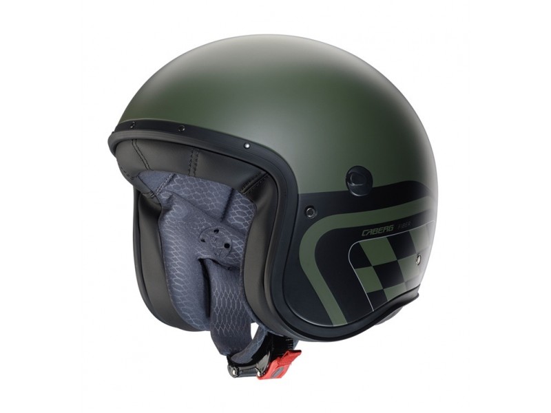 Casca open face (jet) Caberg model Freeride X Daytona P4 verde military/negru mat (fibra de sticla)