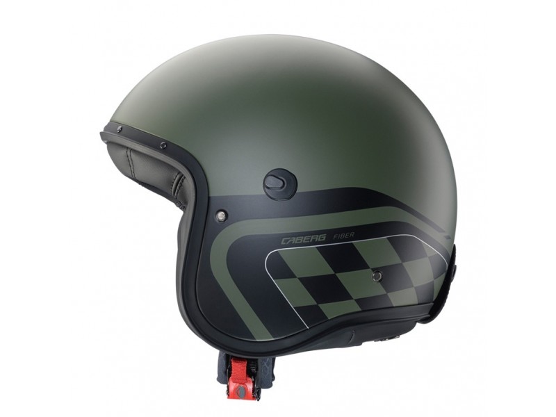 Casca open face (jet) Caberg model Freeride X Daytona P4 verde military/negru mat (fibra de sticla)
