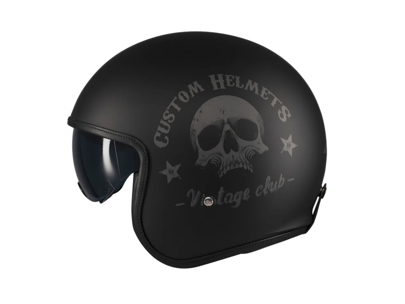 Casca Axxis model Hornet S SV Vintageclub B1 negru mat (ochelari soare integrati) - omologare noua ECE 22.06