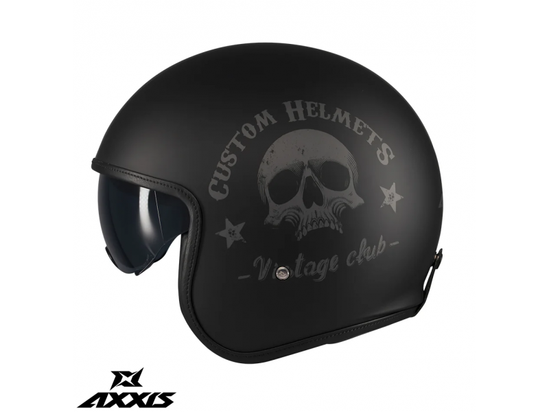 Casca Axxis model Hornet S SV Vintageclub B1 negru mat (ochelari soare integrati) - omologare noua ECE 22.06 Casca Axxis model Hornet S SV Vintageclub B1 negru mat (ochelari soare integrati) - omologare noua ECE 22.06
