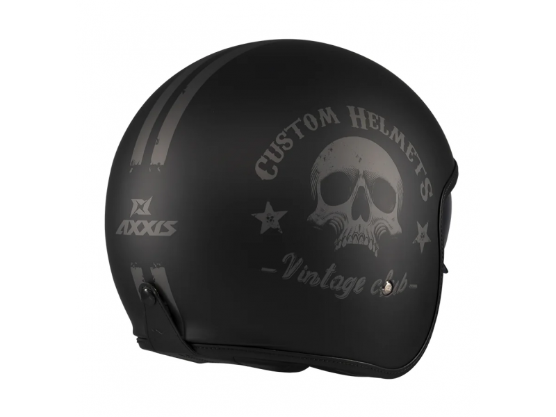 Casca Axxis model Hornet S SV Vintageclub B1 negru mat (ochelari soare integrati) - omologare noua ECE 22.06