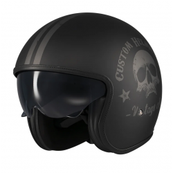 Casca Axxis model Hornet S SV Vintageclub B1 negru mat (ochelari soare integrati) - omologare noua ECE 22.06