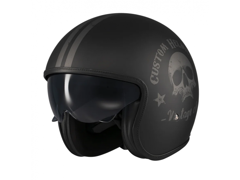 Casca Axxis model Hornet S SV Vintageclub B1 negru mat (ochelari soare integrati) - omologare noua ECE 22.06