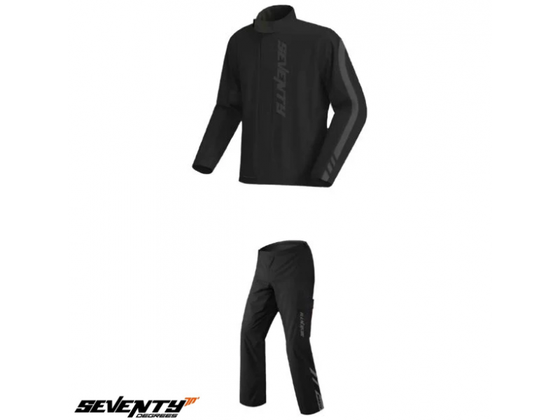 Costum moto ploaie (geaca+pantaloni) Seventy model SD-S5 Monsoon culoare: negru (montare peste echipament)
