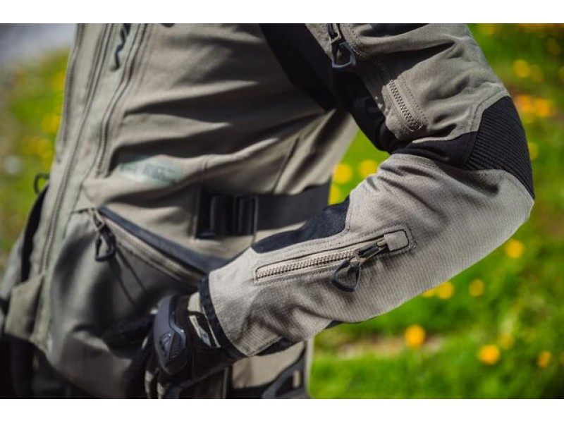 Geaca (jacheta) motociclete barbati Touring/Adventure Ixon All season/vara model Odin MS culoare: khaki/negru