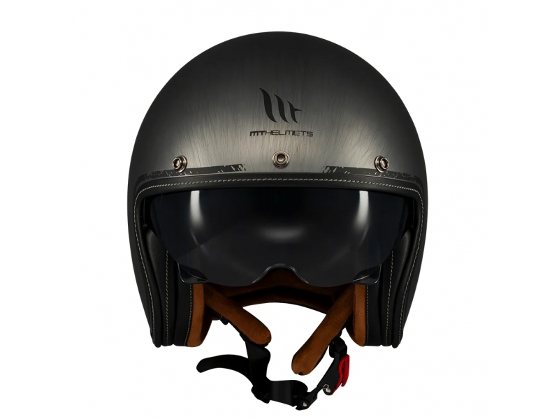 Casca open face motociclete MT Le Mans 2 S SV Scratched Chrome A2 gri mat (ochelari soare integrati) - omologare noua ECE 22.06 Casca open face motociclete MT Le Mans 2 S SV Scratched Chrome A2 gri mat (ochelari soare integrati) - omologare noua ECE 22.06