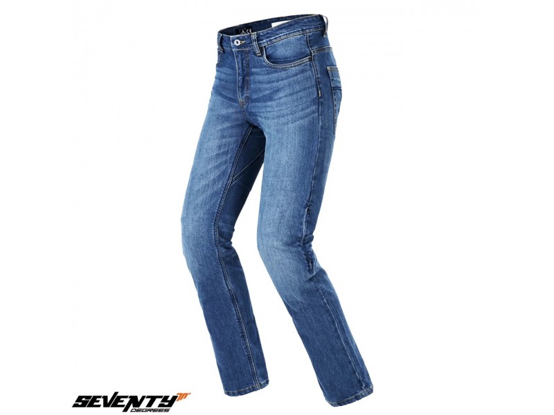 Blugi (jeans) moto barbati Seventy model SD-PJ18 Torino tip Regular fit culoare: albastru