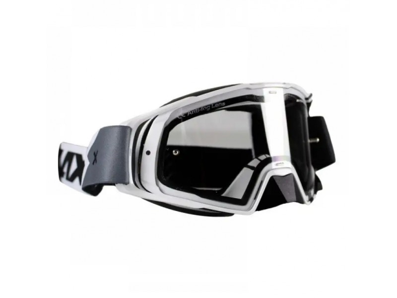 Ochelari Axxis Off road (cross-enduro) MX EVO Strap A0 alb - culoare: alb