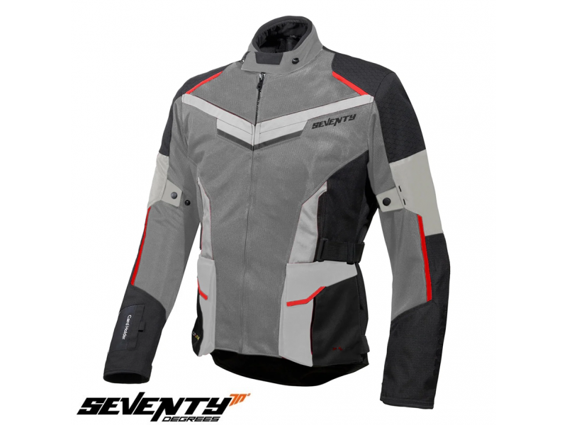 Geaca (jacheta) motociclete barbati Touring Seventy vara model SD-JT70 Atacama culoare: negru/gri/rosu Geaca (jacheta) motociclete barbati Touring Seventy vara model SD-JT70 Atacama culoare: negru/gri/rosu