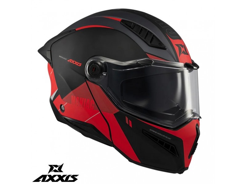 Casca modulabila (flip-up) Axxis GhostFighter SV Maniac B5 negru/rosu mat (ochelari soare integrati) – tip viziera: MT-V-36 Casca modulabila (flip-up) Axxis GhostFighter SV Maniac B5 negru/rosu mat (ochelari soare integrati) – tip viziera: MT-V-36